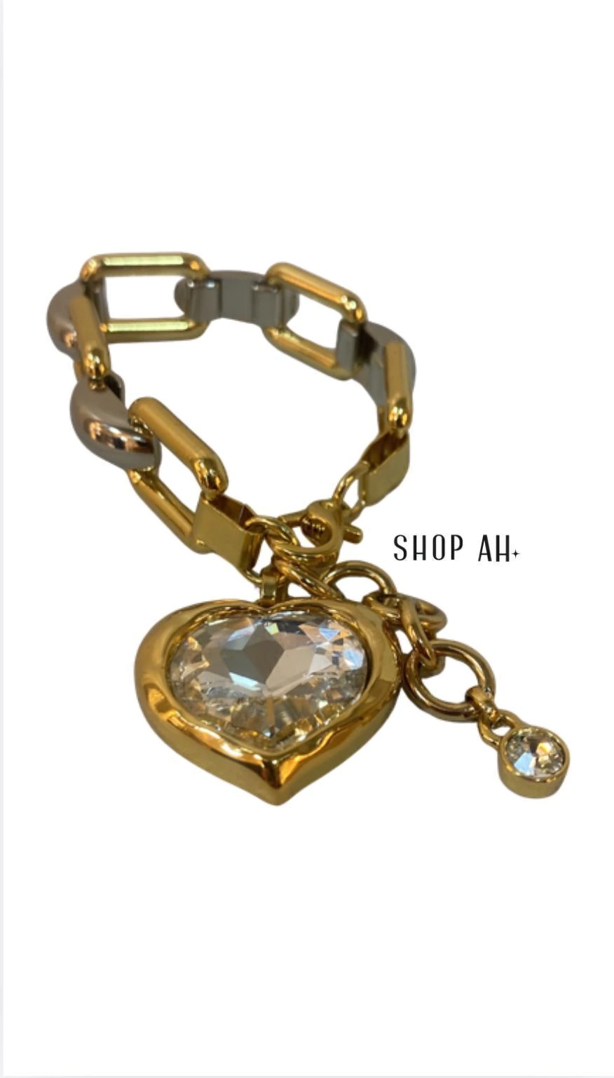 Pulseira 2 Banhos Coração Diamante